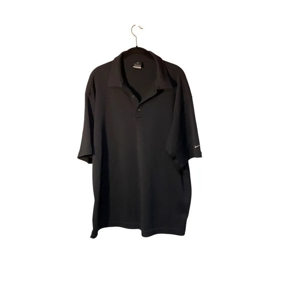 Nike men’s golf fit dry, short sleeve, black polo shirt, size, XL